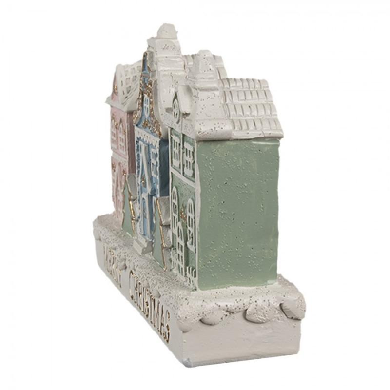 1 Clayre Eef Juldekoration Pepparkakshus 13x4x10 cm Vit