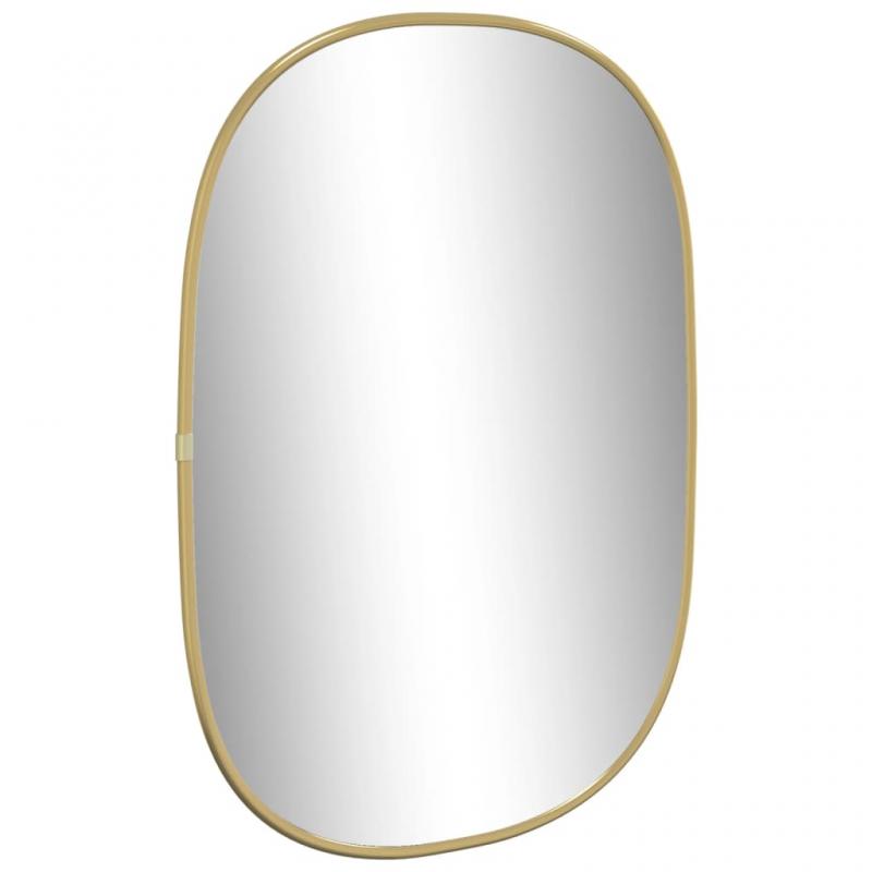 1 VidaXL Vggspegel oval guld 50x35 cm