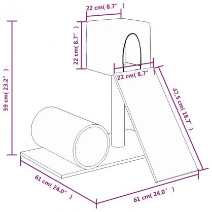 1 VidaXL Kattmbel Klstrd med klspelare sisal mrkgr 59 cm