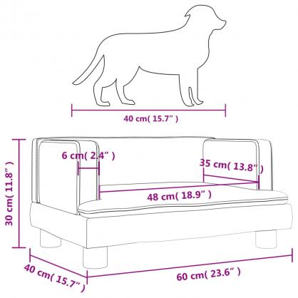 1 VidaXL Hundsng Hundbdd mrkgr 60x40x30 cm sammet