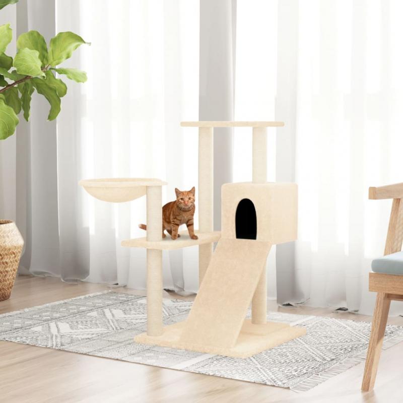 1 VidaXL Kattmbel Kattrd med klspelare sisal grddvit 82 cm