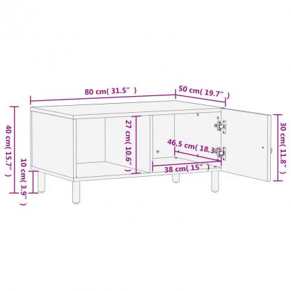 1 VidaXL Soffbord 80x50x40 cm massivt mangotr