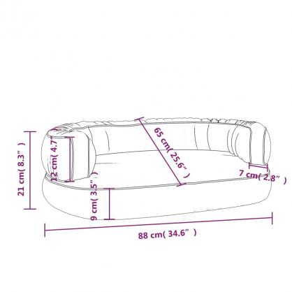 1 VidaXL Hundsng Ergonomisk hundbdd mrkbl 88x65 cm konstlder