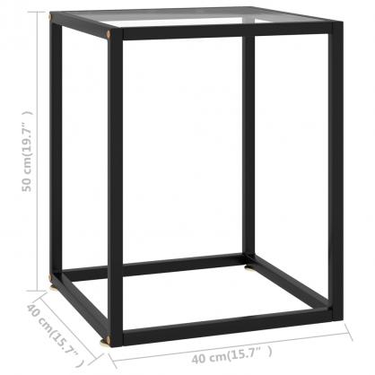 1 VidaXL Soffbord hrdat glas svart 40x40x50 cm