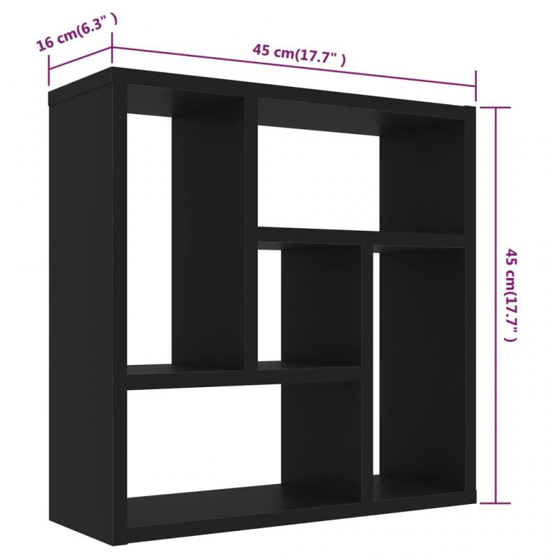 1 VidaXL Vgghylla 45,1x16x45,1 cm svart