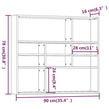 1 VidaXL Vgghylla 90x16x78 cm gr sonoma konstruerat tr