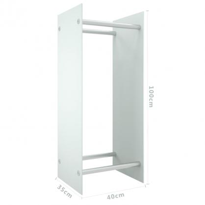 1 VidaXL Vedstll hrdat glas 40x35x100 cm vit