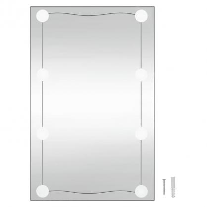 1 VidaXL XX Vggspegel med LED-belysning rektangulr 50x80 cm glas