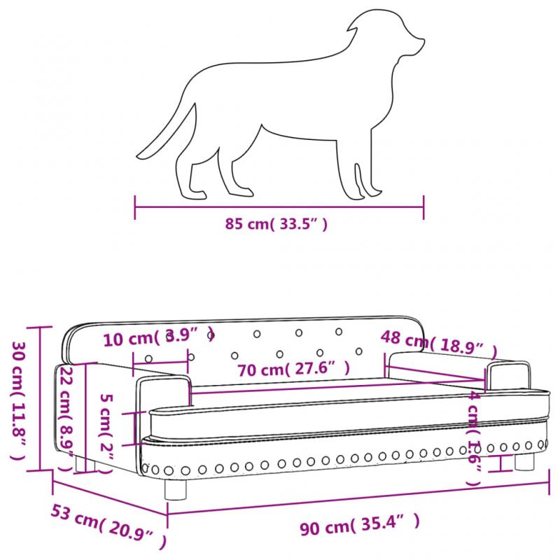 1 VidaXL Hundsng Hundbdd brun 90x53x30 cm konstlder