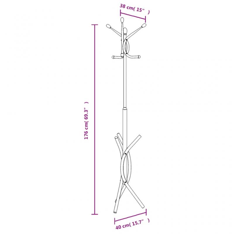 1 VidaXL Kldstllning svart 176 cm pulverlackerat jrn