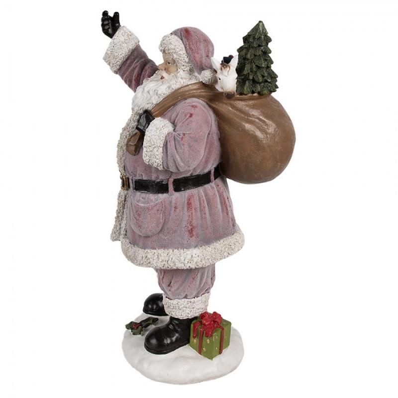 1 Clayre Eef Juldekoration XL Tomte 43 cm Rosa Polyresin