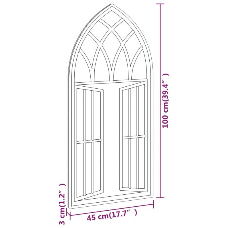 1 VidaXL Vggspegel svart 100x45 cm jrn fr inomhusbruk