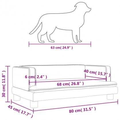 1 VidaXL Hundbdd sammet 80x45x30 cm svart