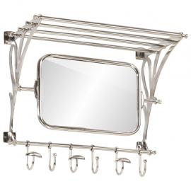 1 VidaXL Bagagehylla med klädhängare & spegel väggmonterad aluminium