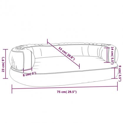 1 VidaXL Hundsng Ergonomisk hundbdd gr 75x53 cm konstlder