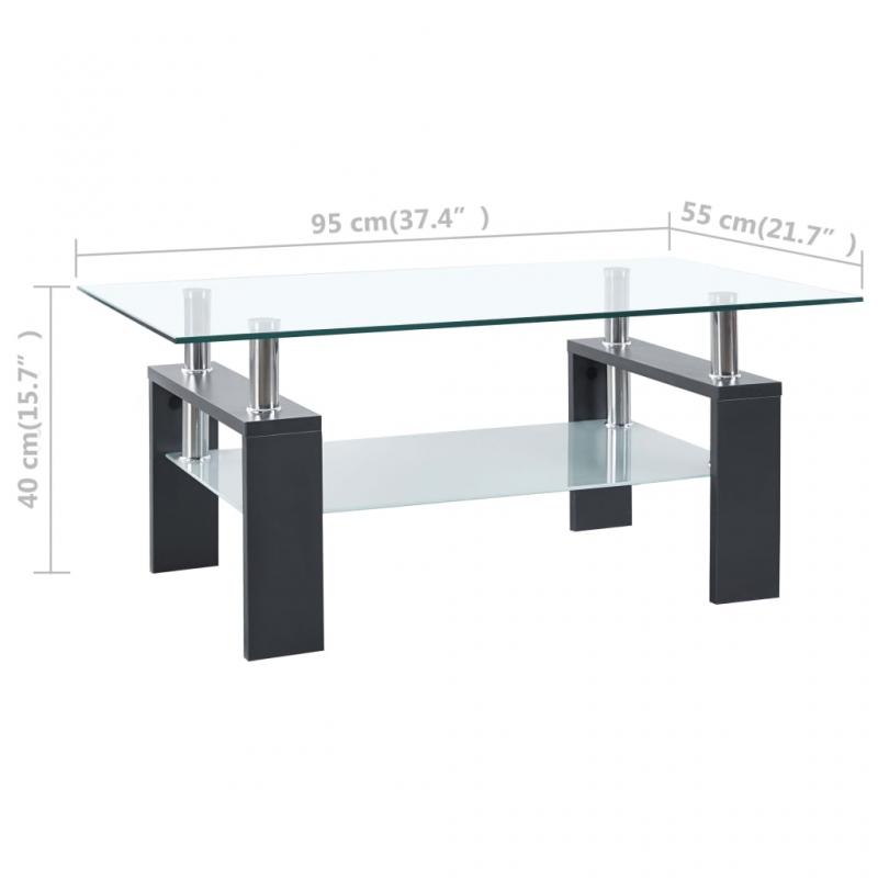 1 VidaXL Soffbord 95x55x40 cm gr och transparent hrdat glas