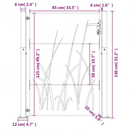 1 VidaXL Trdgrdsgrind rosttrgt stl grsdesign 105x130 cm