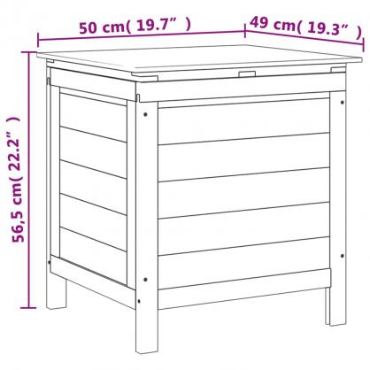 1 VidaXL Dynbox massiv grantr natur 50x49x56,5 cm