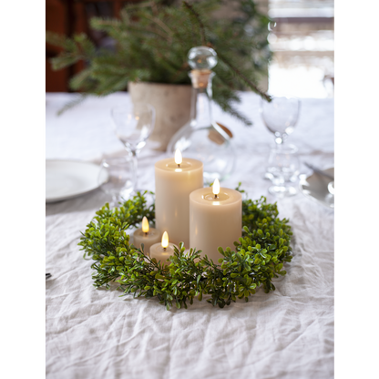 LED Blockljus Flamme Flow Beige 15 cm