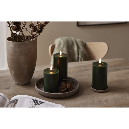 LED Blockljus Flamme Flow Grön 17,5 cm