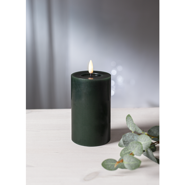 LED Blockljus Flamme Flow Grön 15 cm