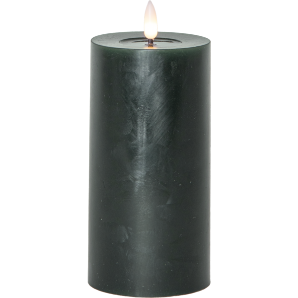 LED Blockljus Flamme Flow Grön 17,5 cm