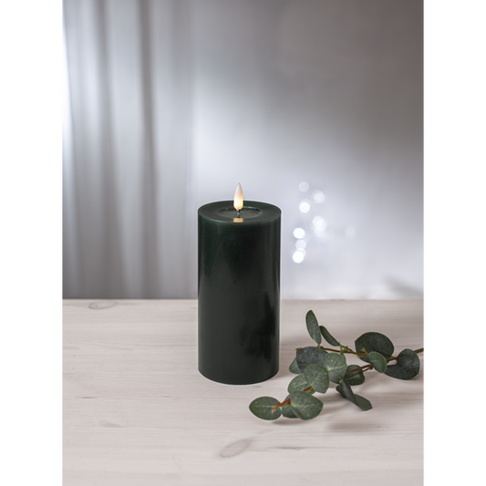 LED Blockljus Flamme Flow Grön 17,5 cm