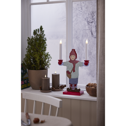 LED Blockljus Flamme Flow Mullvad 17,5 cm