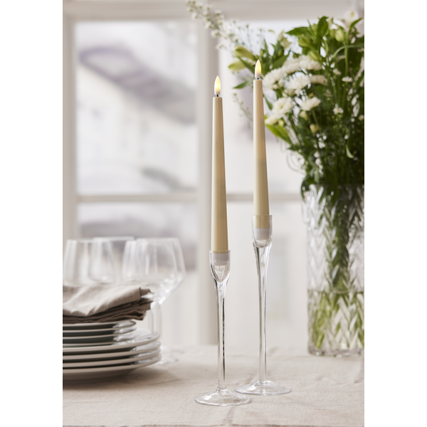 LED Antikljus 2-pack Flamme Candy Gul