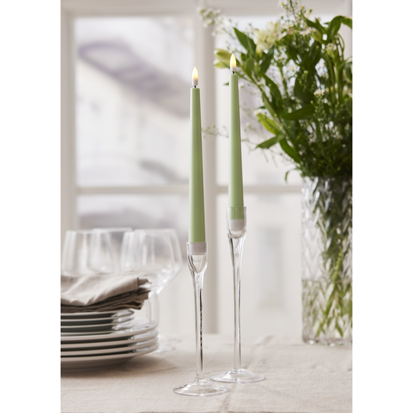 LED Antikljus 2-pack Flamme Candy Grön