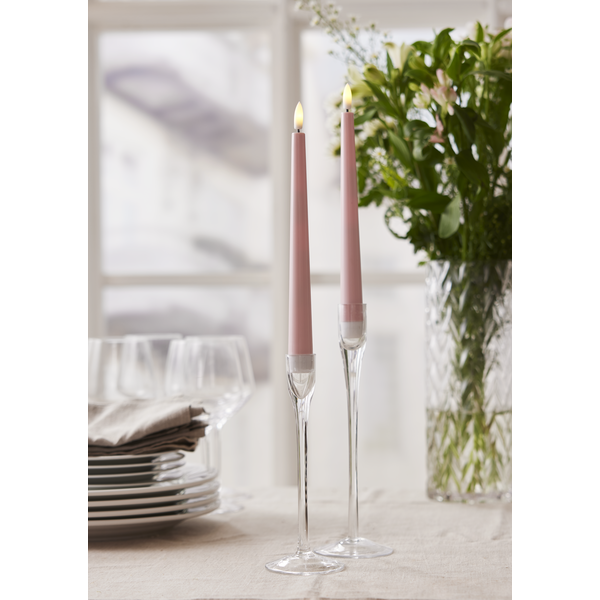 LED Antikljus 2-pack Flamme Candy Rosa