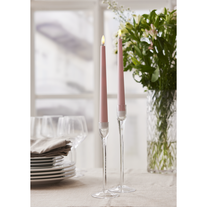 LED Antikljus 2-pack Flamme Candy Rosa