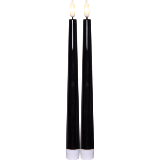 LED Antikljus 2-pack Flamme Candy Svart