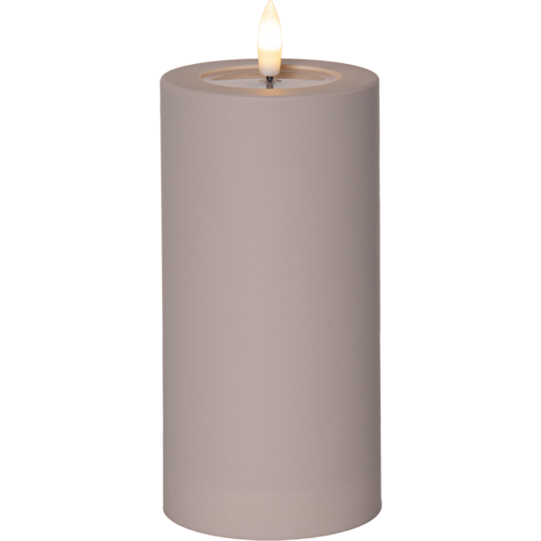 LED Blockljus UTOMHUS Flamme Soft Beige 17,5 cm