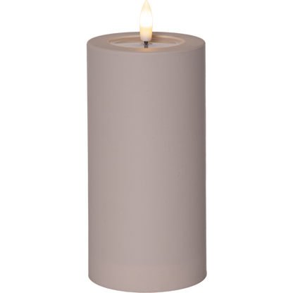 LED Blockljus UTOMHUS Flamme Soft Beige 17,5 cm