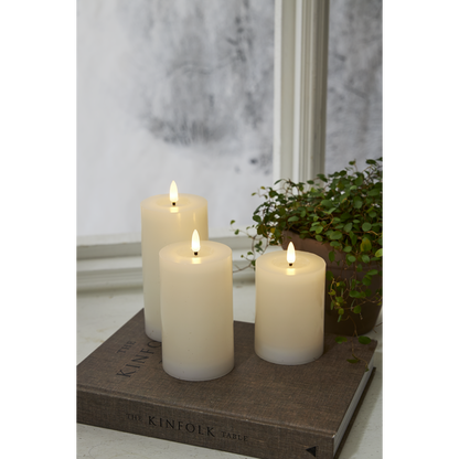 LED Blockljus Flamme Flow Vit 17,5 cm