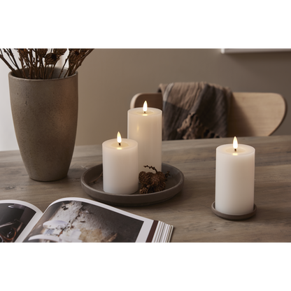 LED Blockljus Flamme Flow Vit 15 cm