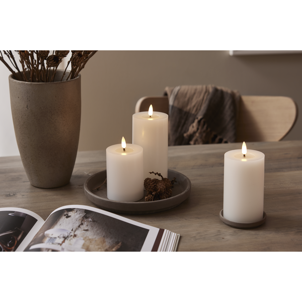 LED Blockljus Flamme Flow Vit 17,5 cm