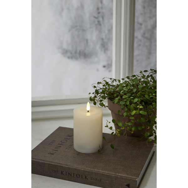 LED Blockljus Flamme Flow Vit 12,5 cm