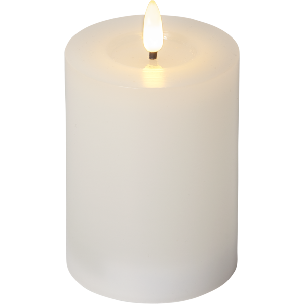 LED Blockljus Flamme Flow Vit 12,5 cm