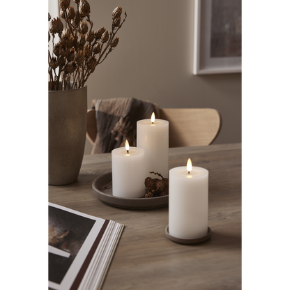 LED Blockljus Flamme Flow Vit 12,5 cm