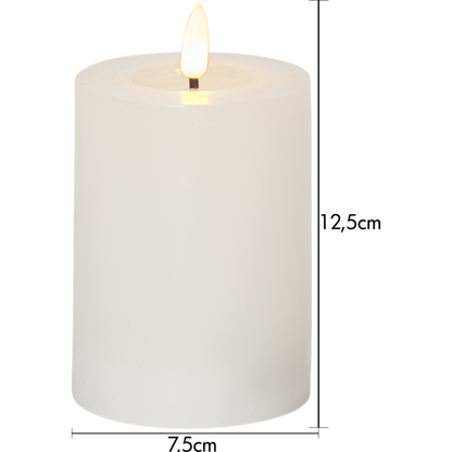 LED Blockljus Flamme Flow Vit 12,5 cm