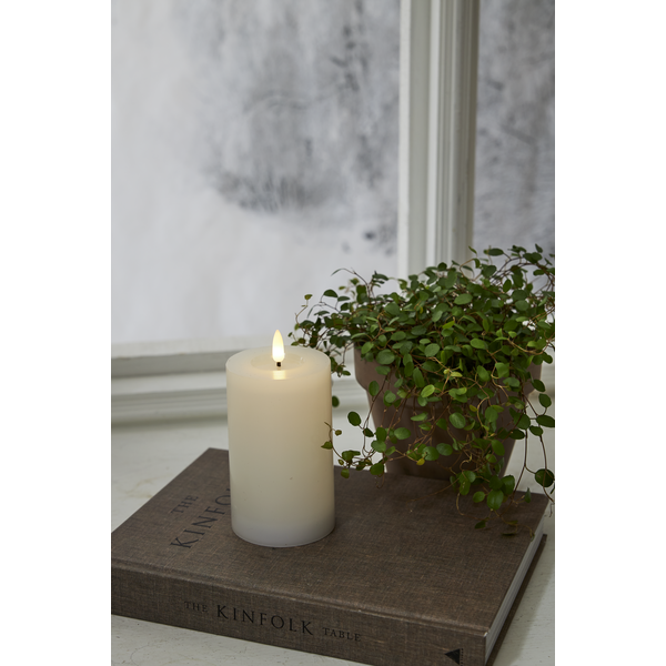 LED Blockljus Flamme Flow Vit 15 cm