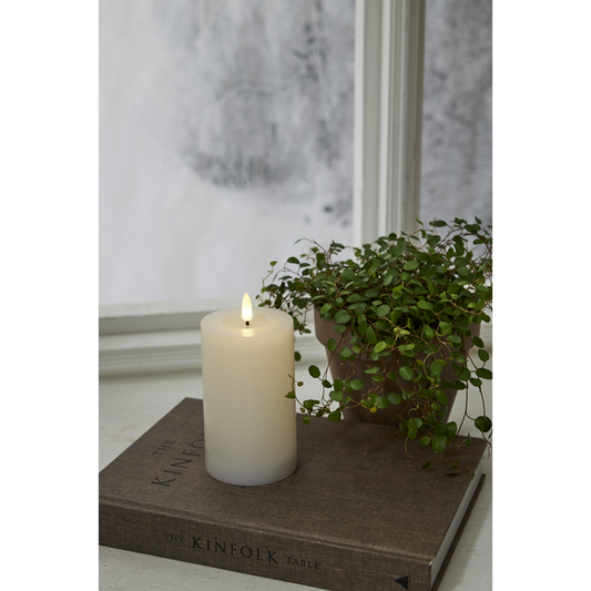 LED Blockljus Flamme Flow Vit 15 cm