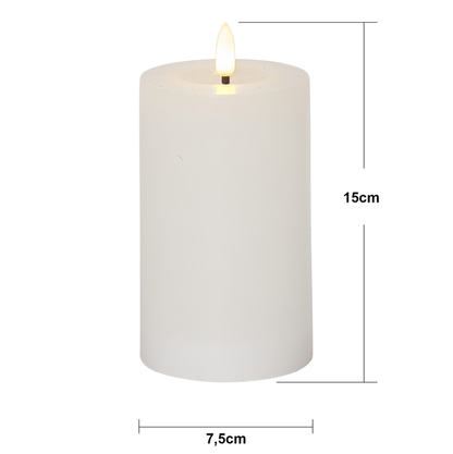 LED Blockljus Flamme Flow Vit 15 cm