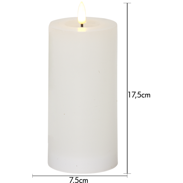 LED Blockljus Flamme Flow Vit 17,5 cm