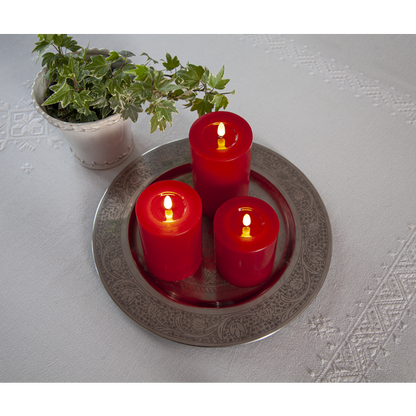 LED Blockljus Flamme Flow Röd 17,5 cm