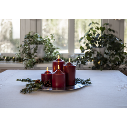 LED Blockljus Flamme Top Röd 15 cm