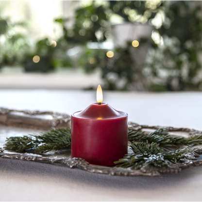 LED Blockljus Flamme Top Röd 9,5 cm