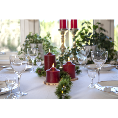 LED Blockljus Flamme Top Röd 9,5 cm